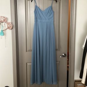 Dusty Blue Bridesmaid Prom Dress